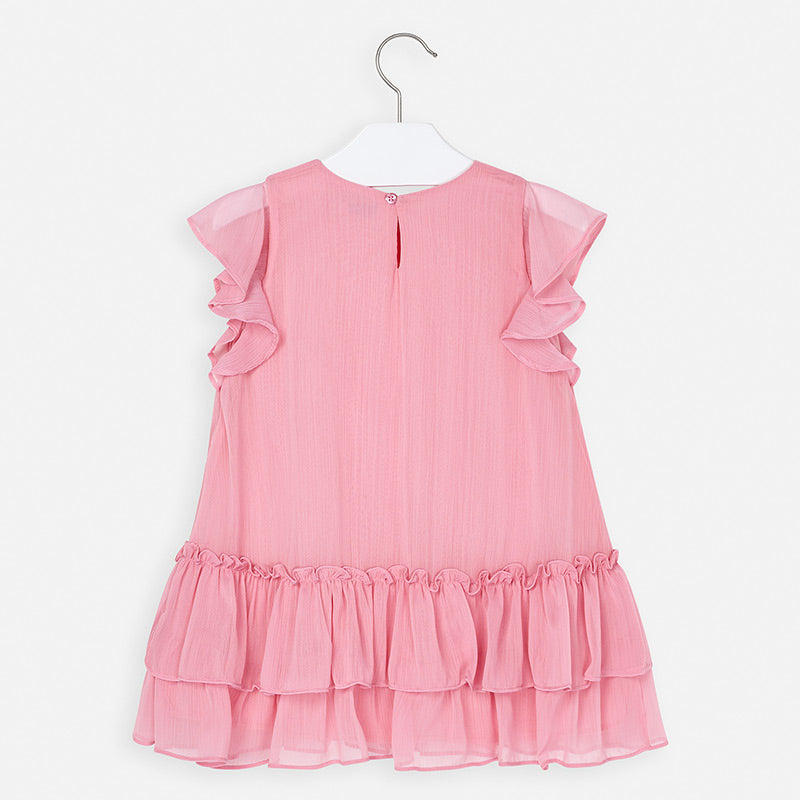 Mayoral Ruffled Dress - Hollyhock Pink | Girls Easter Dress