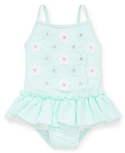 Little Me 3D Aqua Flower Swimsuit - Bloom Kids Collection - Little Me