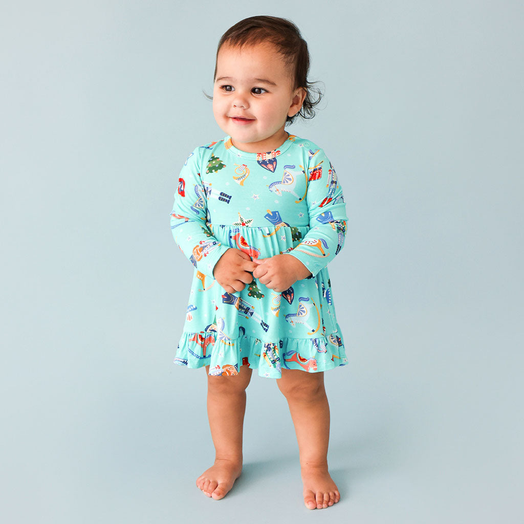 Posh Peanut - Fritz - Long Sleeve Ruffled Bodysuit Dress 0-3M Posh Peanut - Fritz - Long Sleeve Ruffled Bodysuit Dress 0-3M