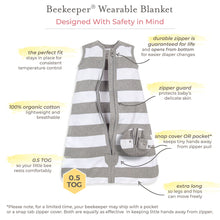 Burt's Bees Beekeeper Classic Stripe Organic Baby Wearable Blanket - Midnight