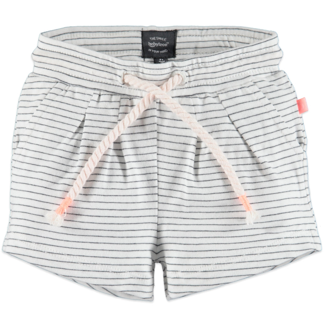 Babyface Baby Girl Striped Shorts  - White Foam - Bloom Kids Collection - Babyface