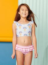 Tea Collection Ruffle Shoulder Tankini Top - Rainbow Cones Blue