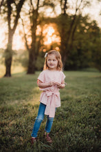 ML Kids Polka Dot Bow-Tie Top - Blush