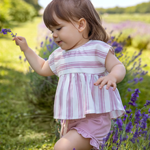 Petit Lem "Lavender Stripes" Lightweight Cotton Twill Outfit Set