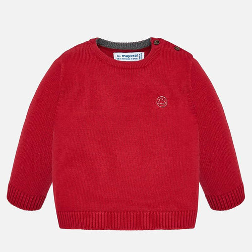 Mayoral Basic Crew Neck Sweater - Rojo - Bloom Kids Collection - Mayoral