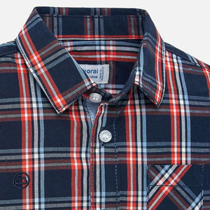 Mayoral Long Sleeve Poplin Check Shirt - Prusia - Bloom Kids Collection - Mayoral
