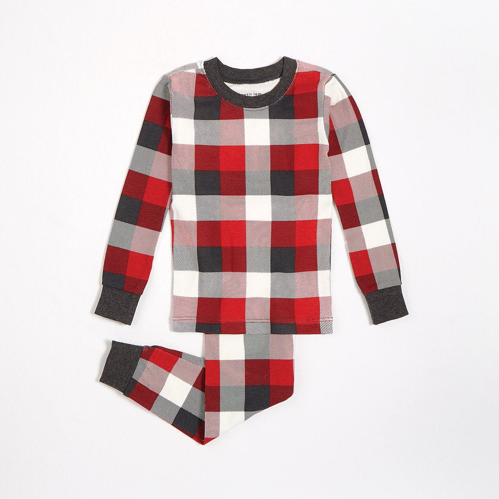 Petit Lem Plaid Pajama Set - Red – Bloom Kids Collection