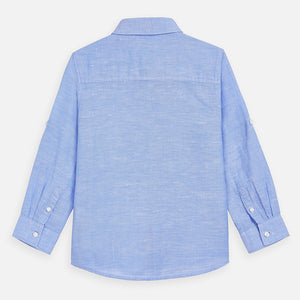 Mayoral Boy Linen Shirt - Light Blue