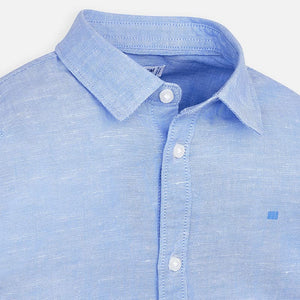 Mayoral Boy Linen Shirt - Light Blue