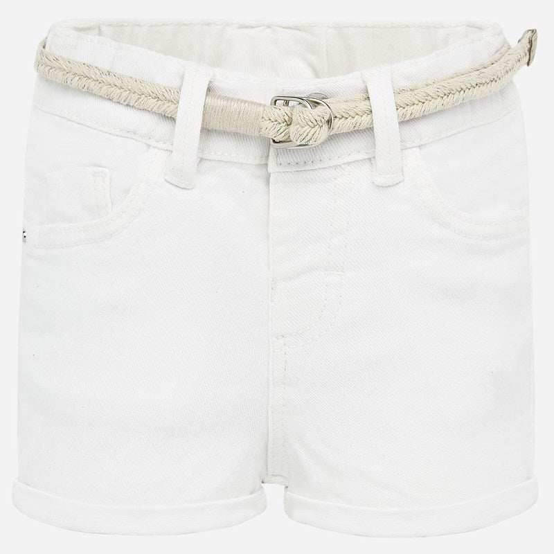 Mayoral Baby Girl Belted Shorts - White