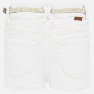 Mayoral Baby Girl Belted Shorts - White