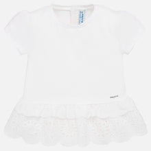 Mayoral Baby Girl Ruffle Hem Top - White - Bloom Kids Collection - Mayoral