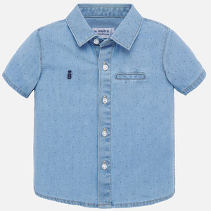 Mayoral Baby Boy Short Sleeve Denim Shirt - Bloom Kids Collection - Mayoral