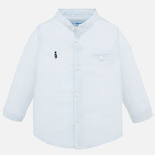 Mayoral Baby Boy Collar Stripe Shirt - Light Blue