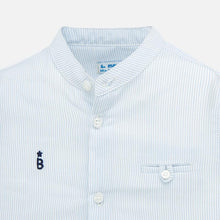 Mayoral Baby Boy Collar Stripe Shirt - Light Blue