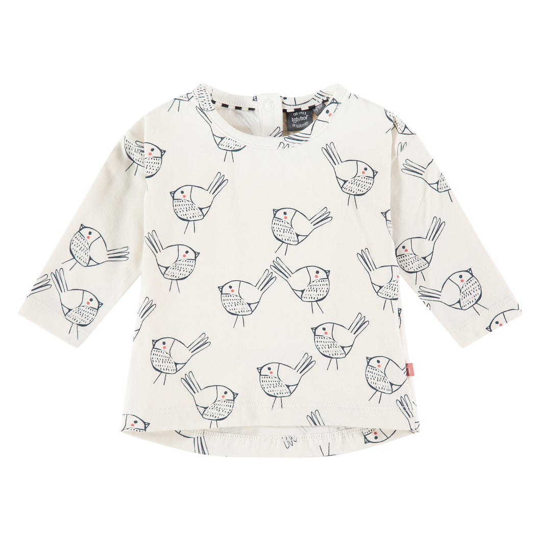 Babyface Baby Girls Long Sleeve Birdy Top - Ivory