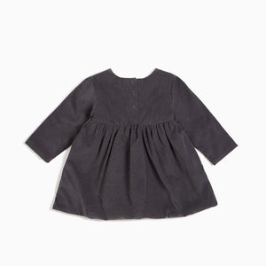 Miles Charcoal Mini-Corduroy Baby Girl Dress