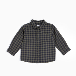 Miles Pine Checker Print Flannel Baby Shirt