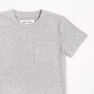 Petit Lem Heather Grey Boys Modal Rib T-shirt