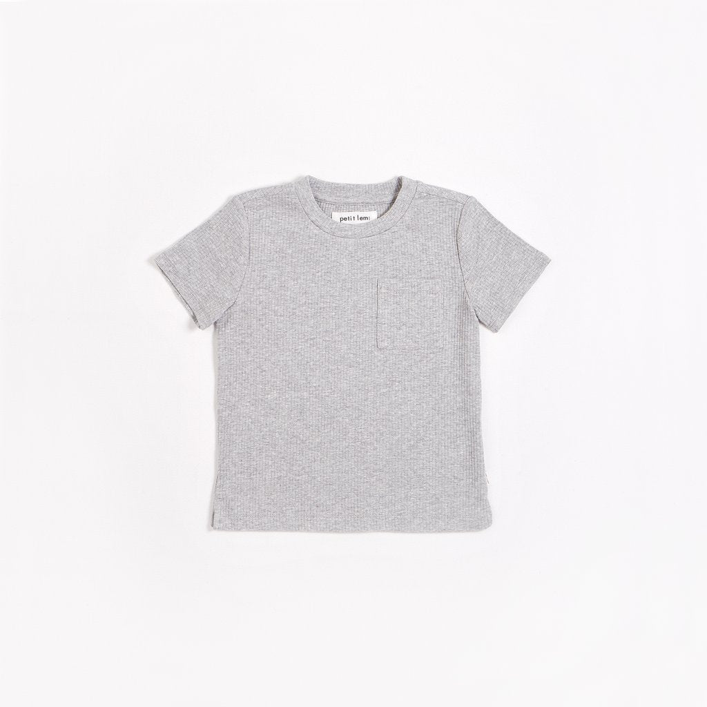 Petit Lem Heather Grey Boys Modal Rib T-shirt