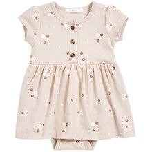 Petit Lem - Bouquet Print Jersey Peplum Dress - Beige