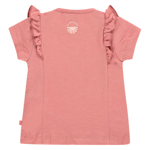 Babyface Baby Girl Ruffle Tee - Rusty Pink