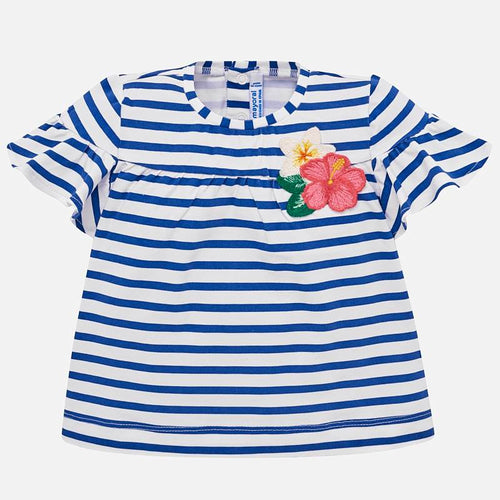 Mayoral Striped Short Sleeved Geranium Top - Bloom Kids Collection - Mayoral