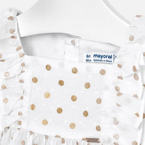 Mayoral Champagne Polka Dot Top - Bloom Kids Collection - Mayoral