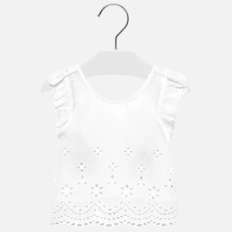 Mayoral Eyelet Cross Back Top - Bloom Kids Collection - Mayoral