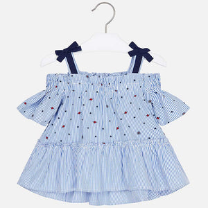 Mayoral Girls Indigo Stars and Stripes Top - Bloom Kids Collection - Mayoral