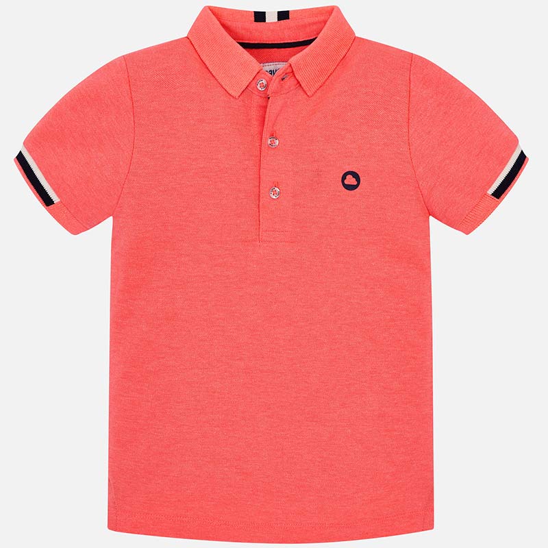 Mayoral Boys Polo - Fluorescent Salmon - Bloom Kids Collection - Mayoral