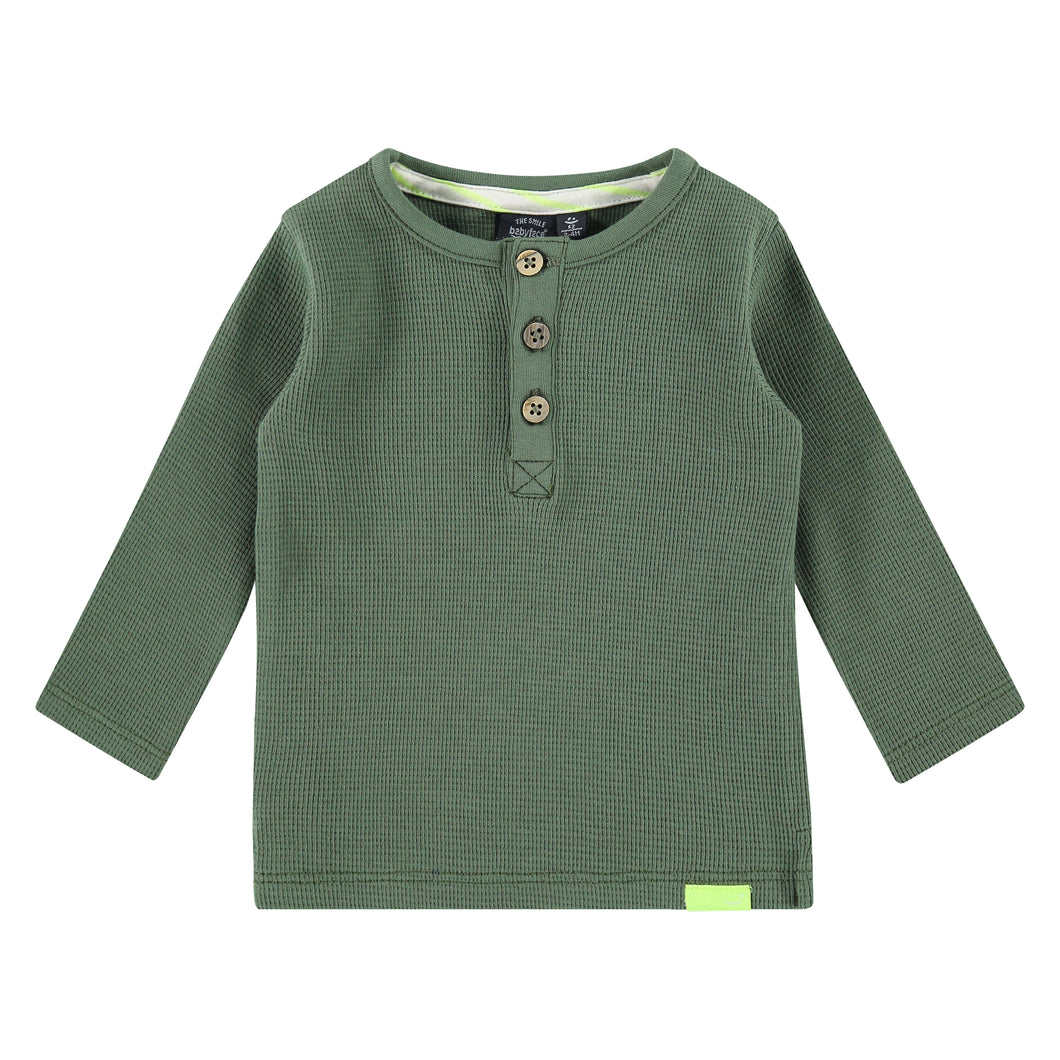 Babyface Baby Boy Long Sleeve Thermal Tee - Army