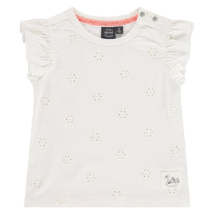 Babyface Girls Eyelet Top - Creme