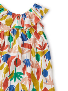 Tea Collection Ruffle Neck Dress - Egyptian Floral - Bloom Kids Collection - Tea Collection