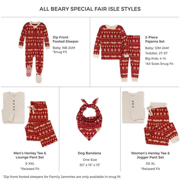 Burt's Bees Vintage Fair Isle Organic Holiday Pajamas Bloom Kids