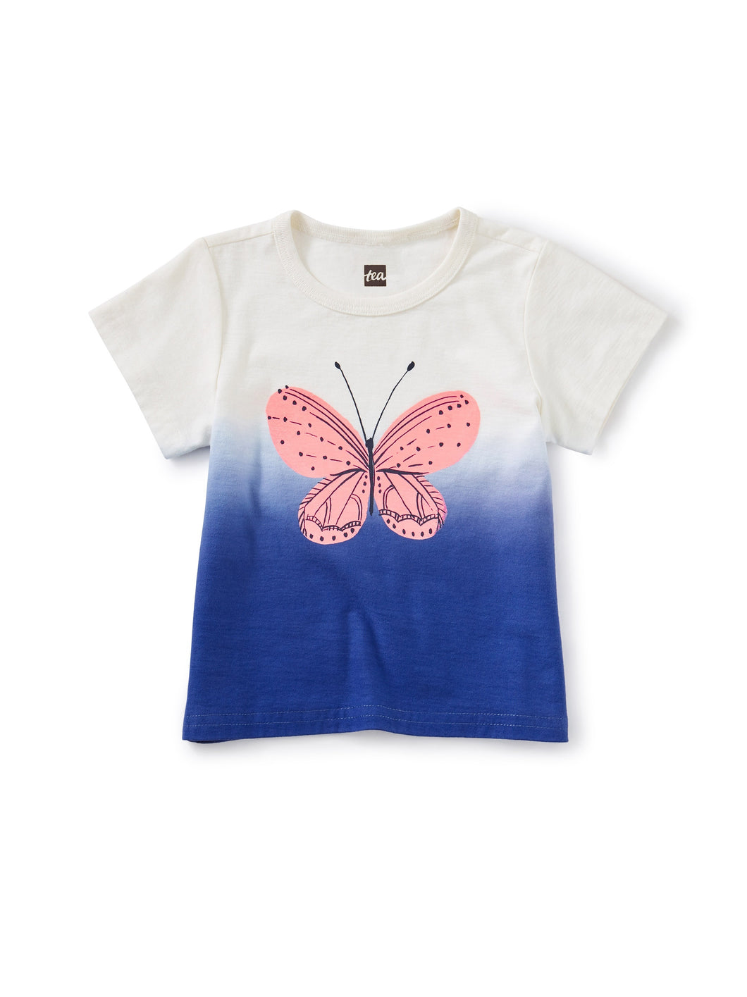 Tea Collection Butterfly Dip-Dye Graphic Tee - Chalk