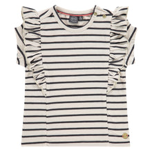 Babyface Girls Stripe Ruffle Tee - Ivory