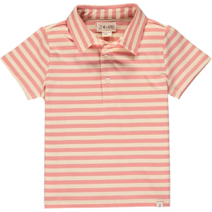 Me & Henry Flagstaff Polo - Coral Cream Stripe