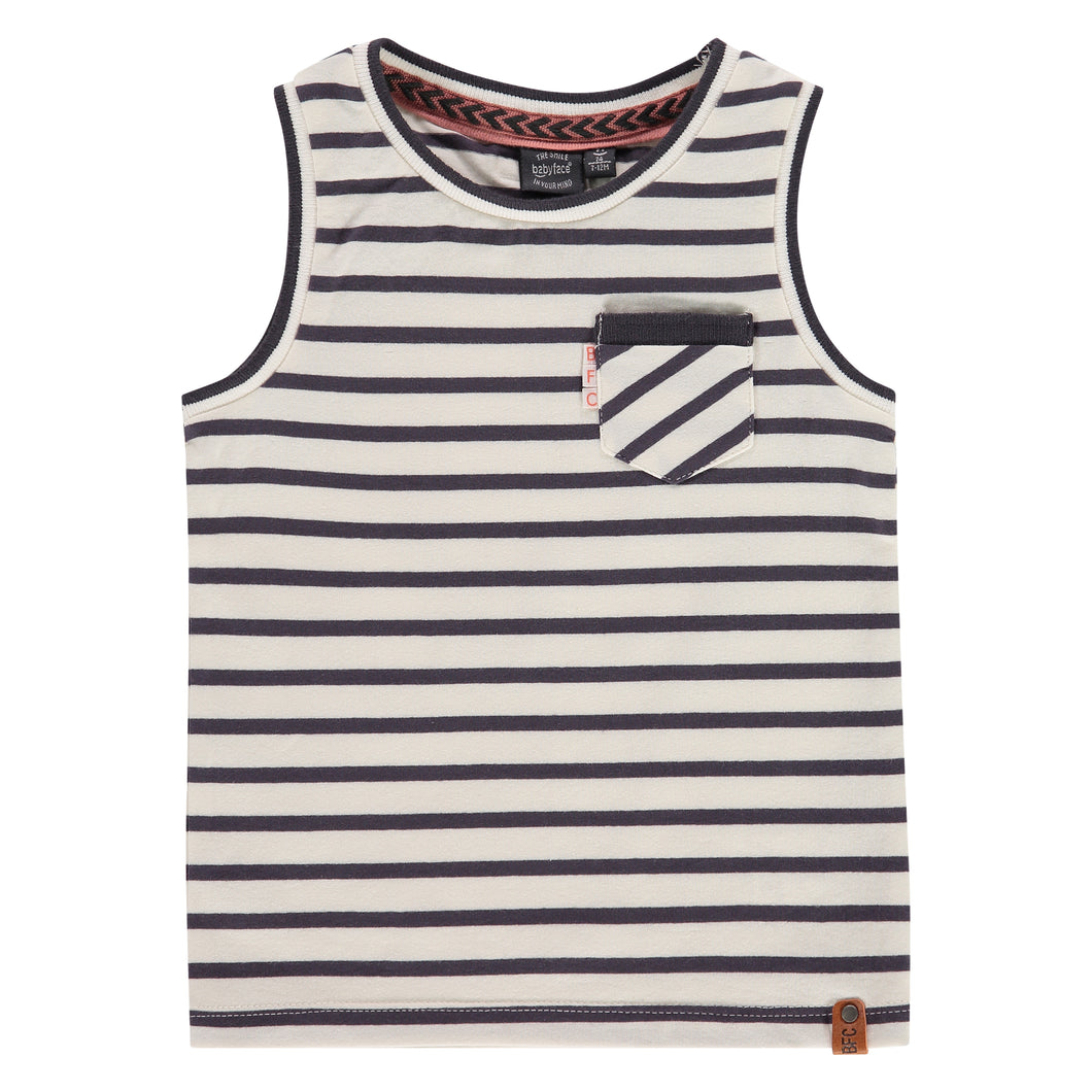 Babyface Boys Striped Tank - Off White