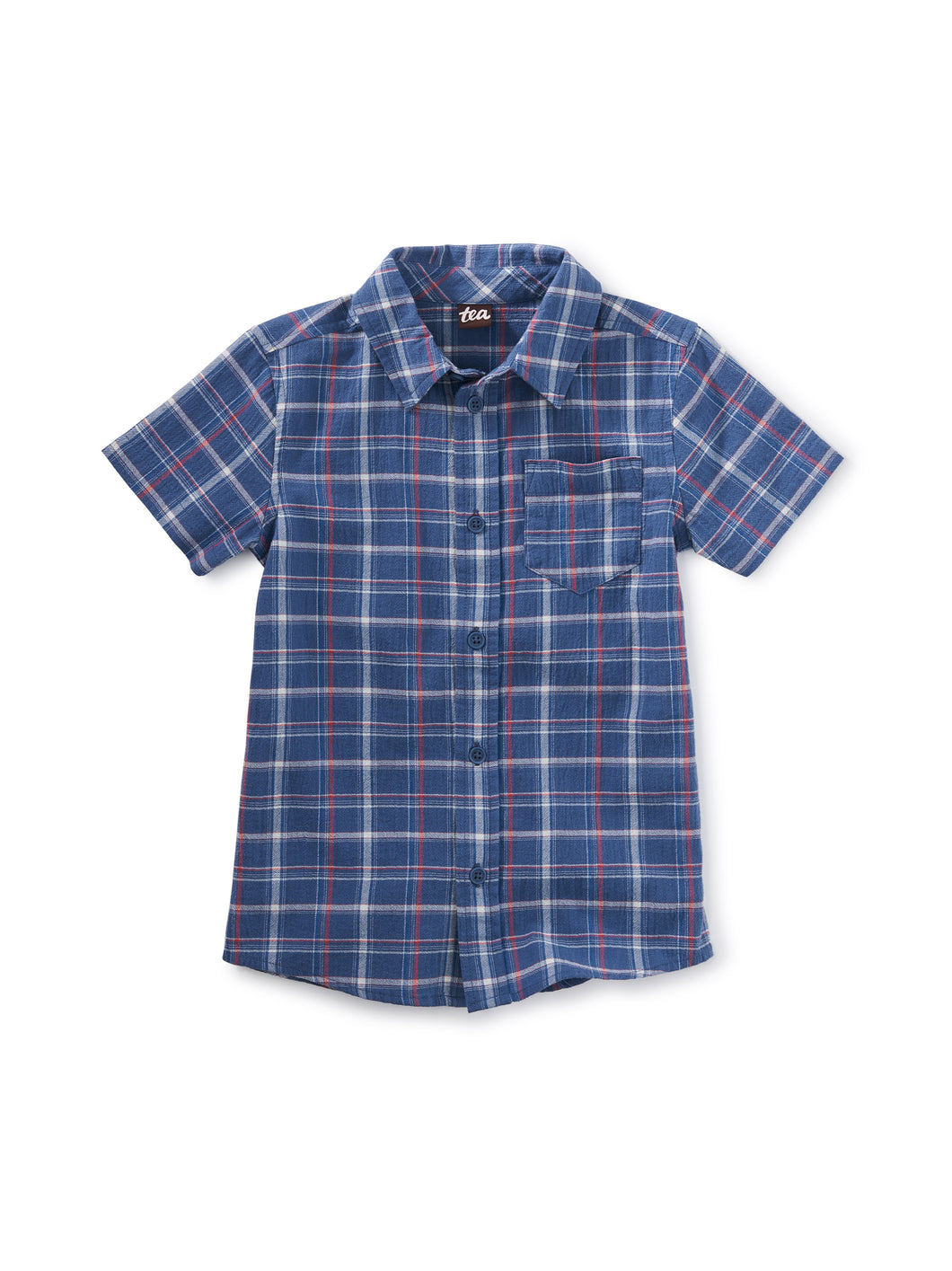 Tea Collection Plaid Button Up Woven Shirt - Simple Plaid