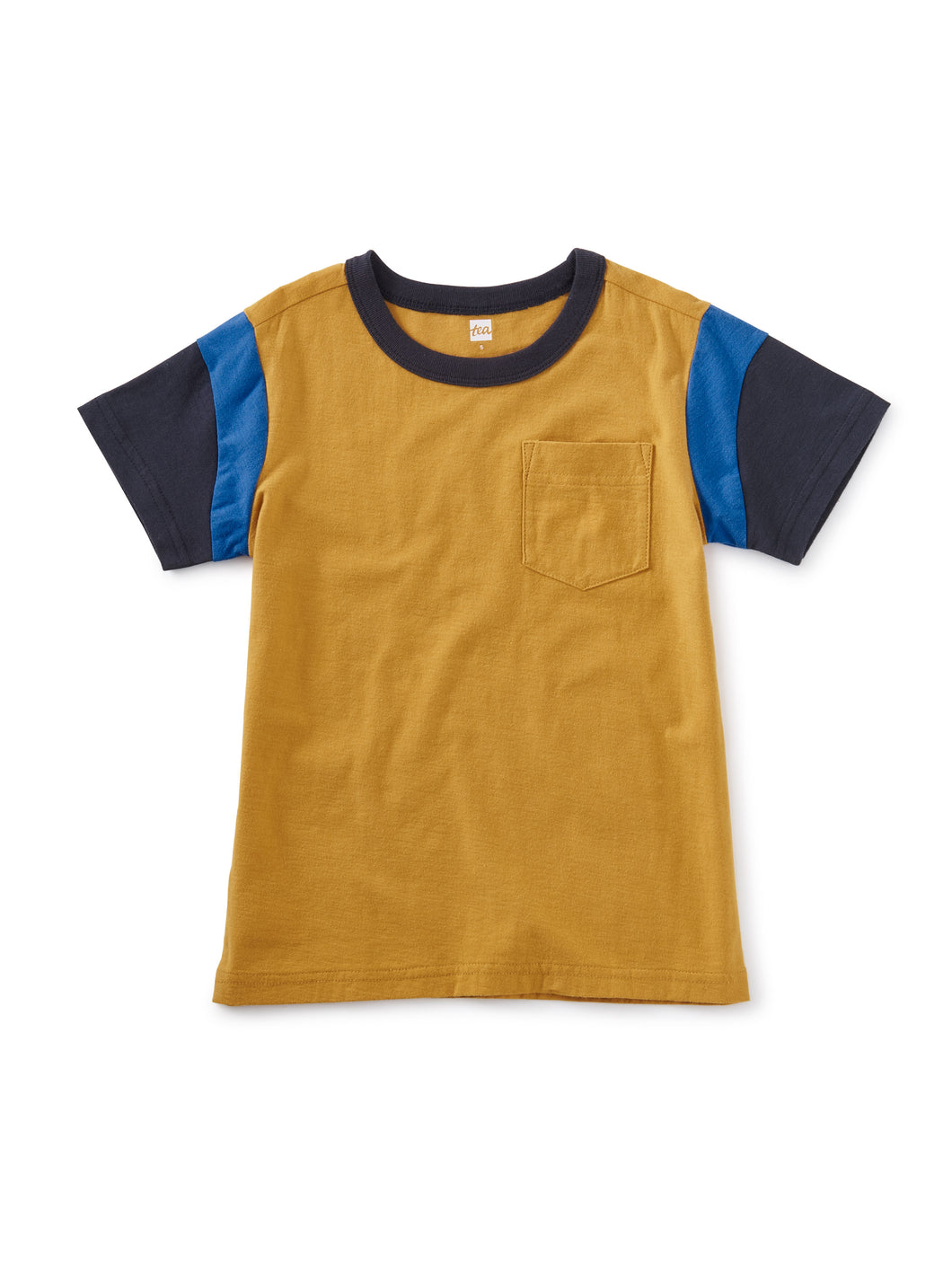 Tea Collection Color Block Sleeve Tee - Peanut