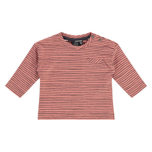 Babyface Baby Boy Long Sleeve Stripe Top - Dark Salmon