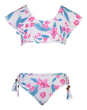 Snapper Rock Fuschia Lily Shoulder Flounce Bikini - Bloom Kids Collection - Snapper Rock