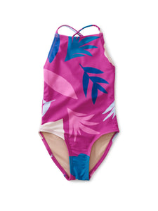 Tea Collection Cross Back One-Piece Swimsuit - Island Breeze Purple