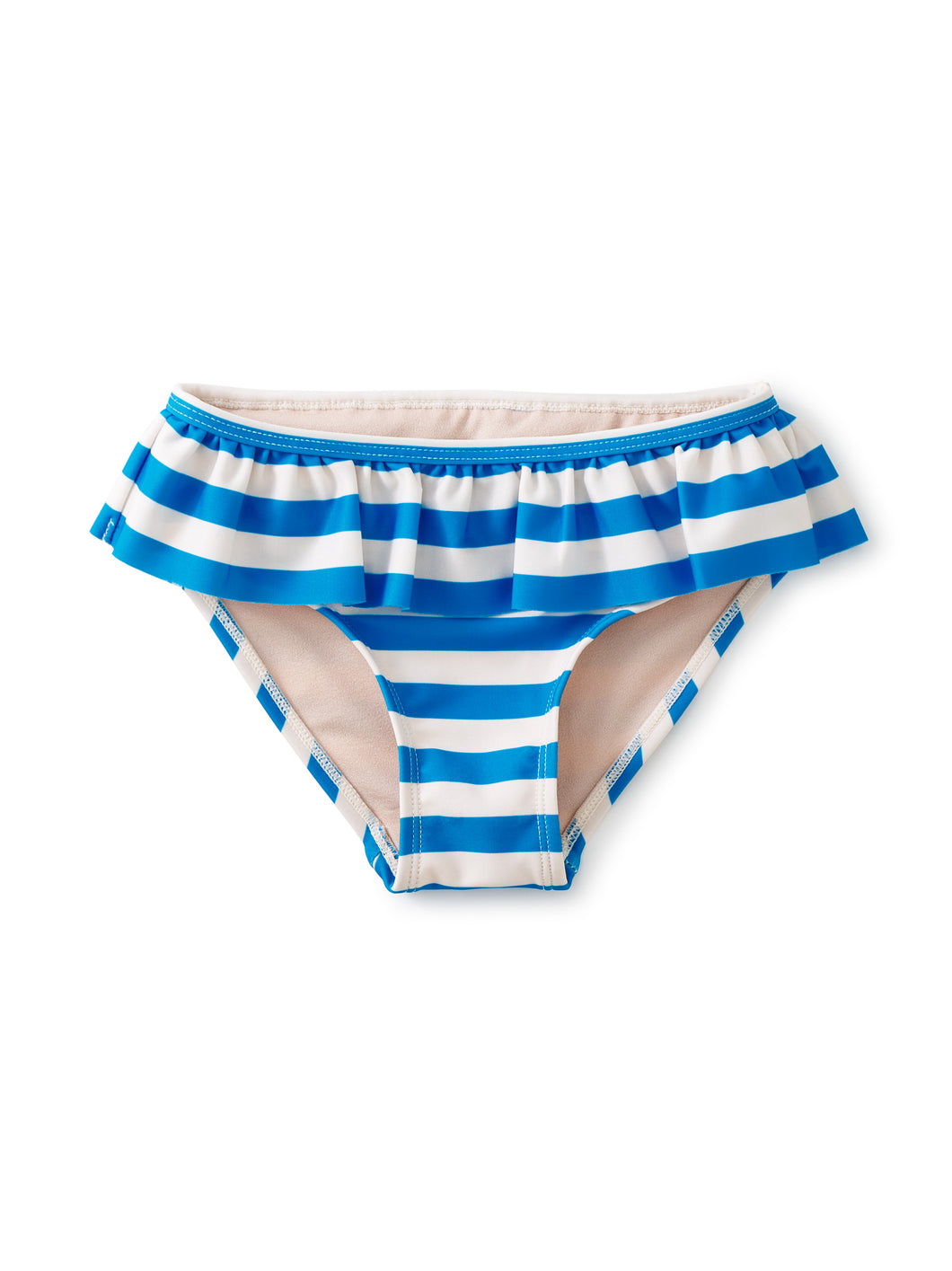 Tea Collection Ruffled Striped Bikini Bottoms - Stripes in Teal