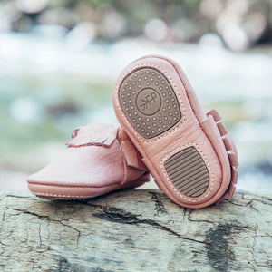 Freshly Picked Mini Sole Blush Moccasins - Bloom Kids Collection - Freshly Picked