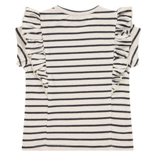 Babyface Girls Stripe Ruffle Tee - Ivory