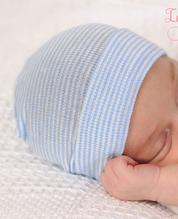 Infanteenie Beenie Blue/White Newborn Hat - Bloom Kids Collection - Infanteenie Beenie