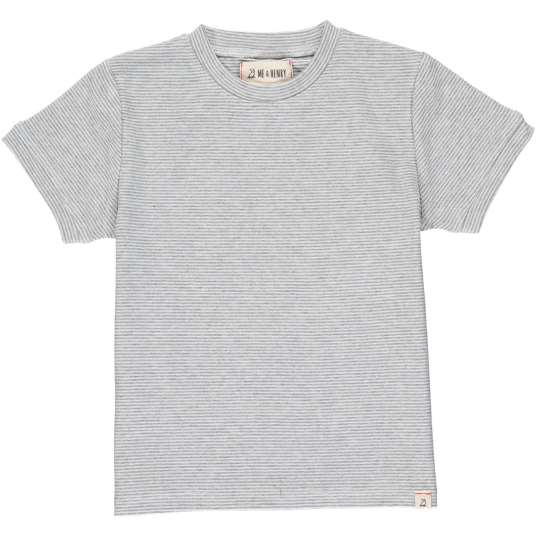 Me & Henry Camber Tee - Grey Micro Stripe