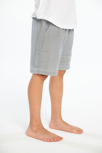 Chaser Cozy Knit Cargo Shorts - Platinum - Bloom Kids Collection - Chaser